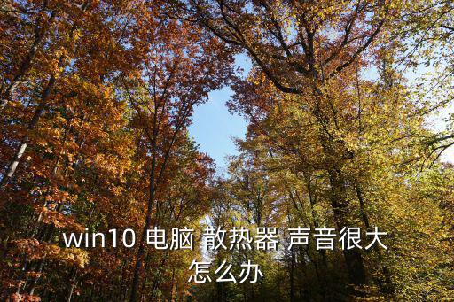 win10 電腦 散熱器 聲音很大怎么辦