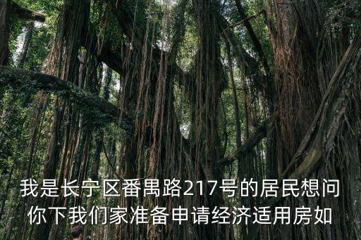 我是長寧區番禺路217號的居民想問你下我們家準備申請經濟適用房如