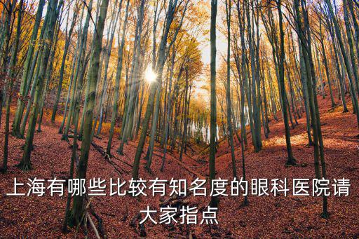 上海有哪些比較有知名度的眼科醫院請大家指點
