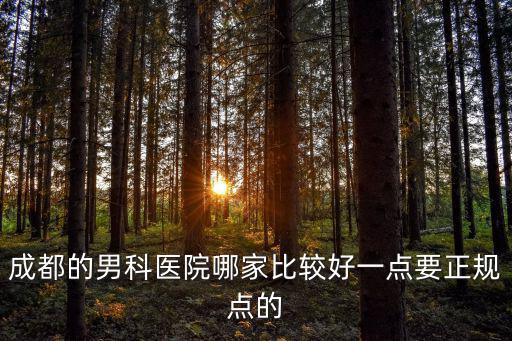 成都的男科醫院哪家比較好一點要正規點的