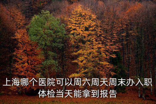 上海哪個醫院可以周六周天周末辦入職體檢當天能拿到報告