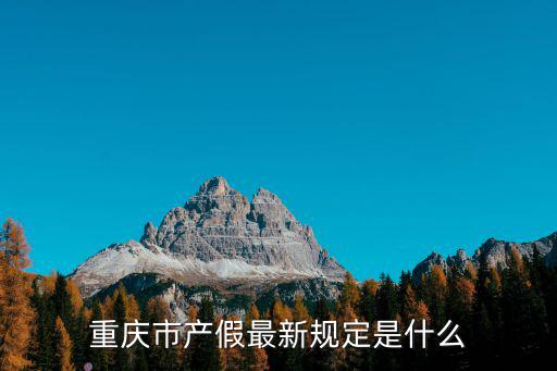 重慶市產假最新規定是什么