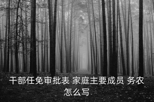 干部任免審批表 家庭主要成員 務(wù)農(nóng)怎么寫(xiě)