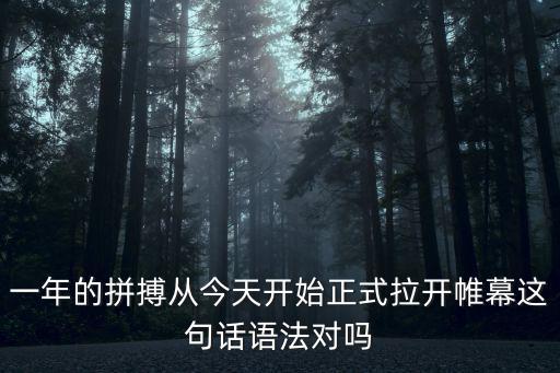 一年的拼搏從今天開始正式拉開帷幕這句話語法對嗎