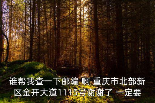 誰(shuí)幫我查一下郵編 啊 重慶市北部新區(qū)金開(kāi)大道1115號(hào)謝謝了 一定要