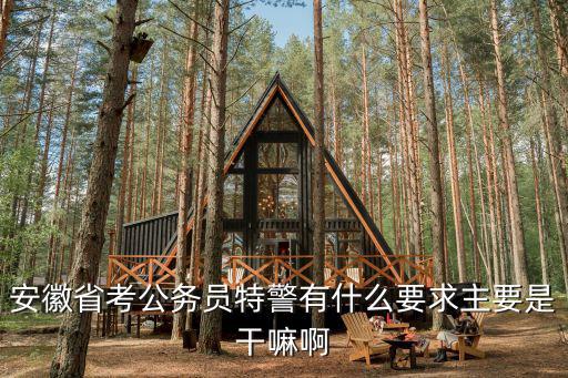 安徽省考公務(wù)員特警有什么要求主要是干嘛啊