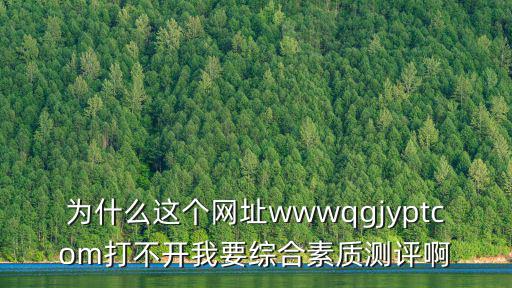 為什么這個網址wwwqgjyptcom打不開我要綜合素質測評啊