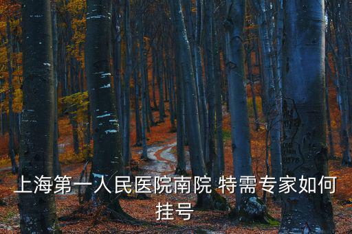 上海第一人民醫院南院 特需專家如何掛號