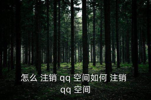 怎么 注銷 qq 空間如何 注銷 qq 空間