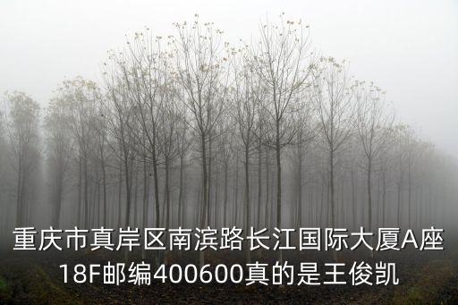 重慶市真岸區南濱路長江國際大廈A座18F郵編400600真的是王俊凱