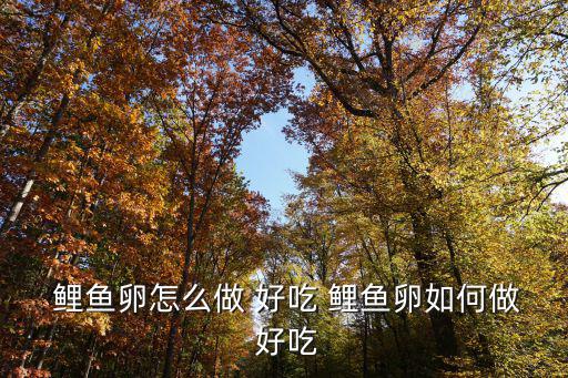  鯉魚卵怎么做 好吃 鯉魚卵如何做 好吃