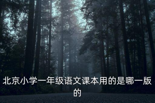 北京小學一年級語文課本用的是哪一版的