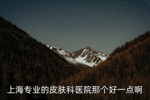 上海專業的皮膚科醫院那個好一點啊