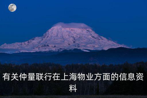 有關(guān)仲量聯(lián)行在上海物業(yè)方面的信息資料