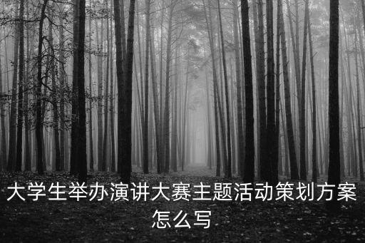大學生舉辦演講大賽主題活動策劃方案怎么寫