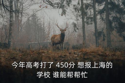 今年高考打了 450分 想報上海的學校 誰能幫幫忙