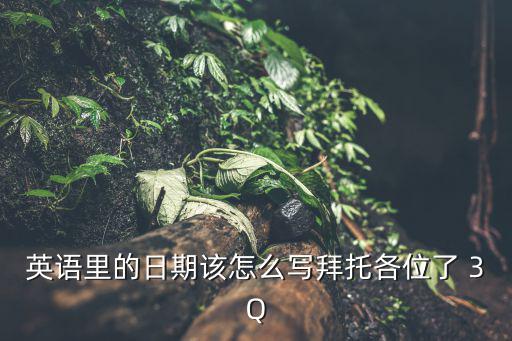 英語里的日期該怎么寫拜托各位了 3Q