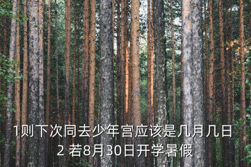 1則下次同去少年宮應(yīng)該是幾月幾日 2 若8月30日開學(xué)暑假