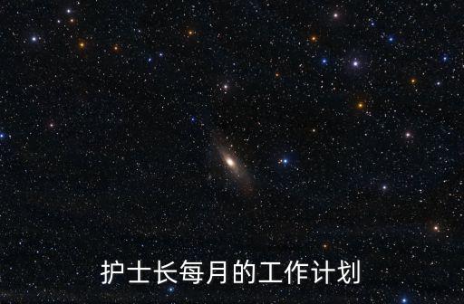 護士長工作計劃，一個護士長的計劃