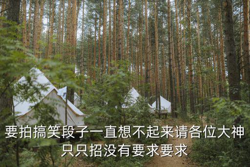 要拍搞笑段子一直想不起來請各位大神只只招沒有要求要求
