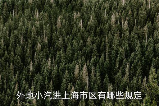 外地小汽進上海市區有哪些規定