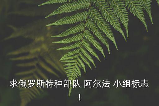 求俄羅斯特種部隊 阿爾法 小組標志!