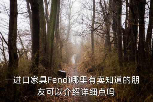 進口家具Fendi哪里有賣知道的朋友可以介紹詳細點嗎