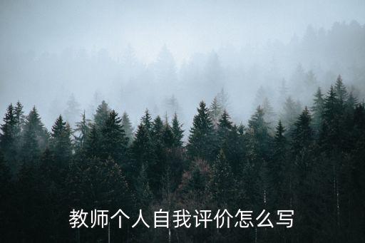 教師個人自我評價怎么寫