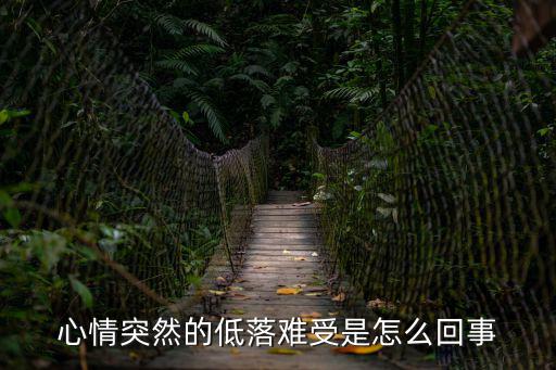 心情突然很低落，突然心情低落 怎么回事