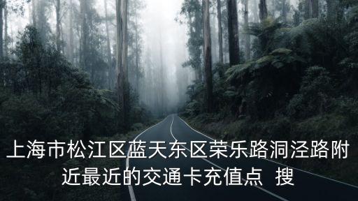 上海市松江區藍天東區榮樂路洞涇路附近最近的交通卡充值點  搜