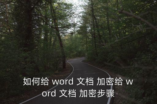 如何給 word 文檔 加密給 word 文檔 加密步驟