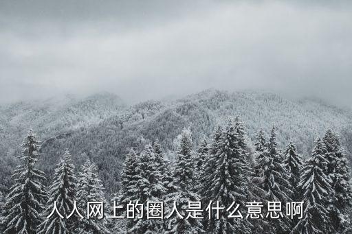 人人網上的圈人是什么意思啊