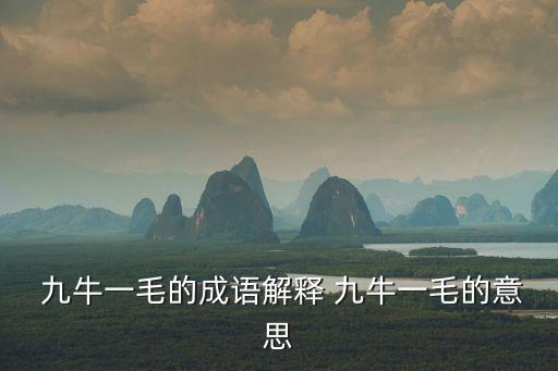  九牛一毛的成語解釋 九牛一毛的意思