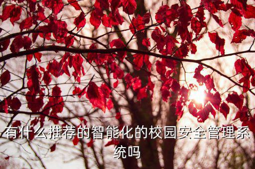 有什么推薦的智能化的校園安全管理系統嗎