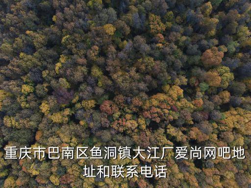 重慶市巴南區魚洞鎮大江廠愛尚網吧地址和聯系電話