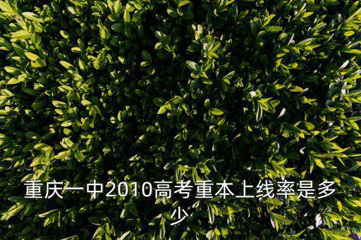 重慶一中2010高考重本上線率是多少