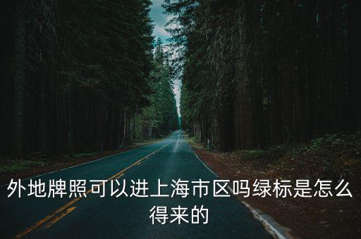 外地牌照可以進上海市區嗎綠標是怎么得來的