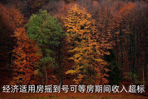 經濟適用房搖到號可等房期間收入超標