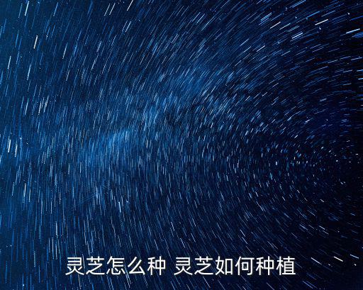 靈芝怎么種 靈芝如何種植