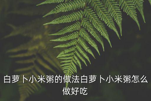 白蘿卜小米粥的做法白蘿卜小米粥怎么做好吃