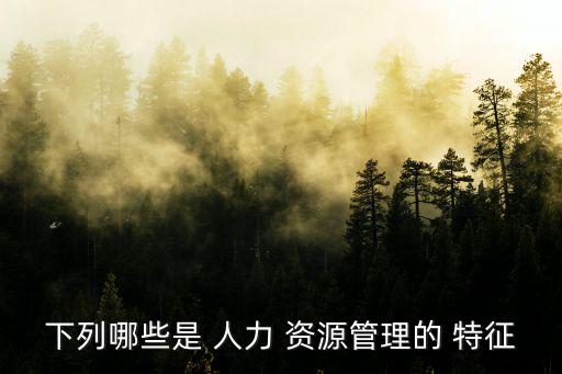 下列哪些是 人力 資源管理的 特征
