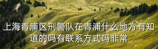 上海市青浦區派出所電話號碼多少，上海青浦分局徐涇派出所電話號碼是多少