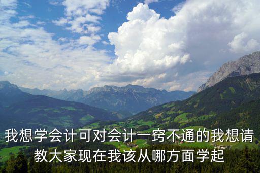 我想學會計可對會計一竅不通的我想請教大家現在我該從哪方面學起