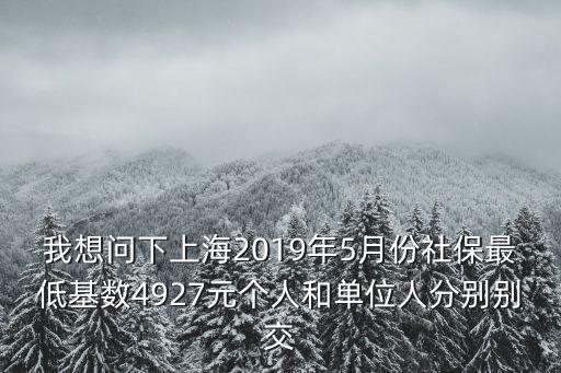 我想問下上海2019年5月份社保最低基數(shù)4927元個人和單位人分別別交
