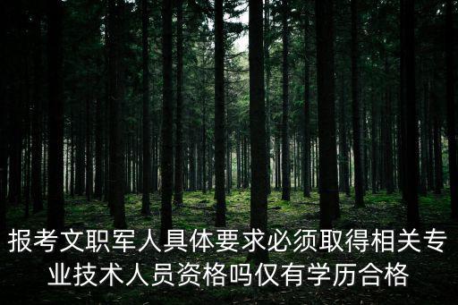 報考文職軍人具體要求必須取得相關專業(yè)技術人員資格嗎僅有學歷合格