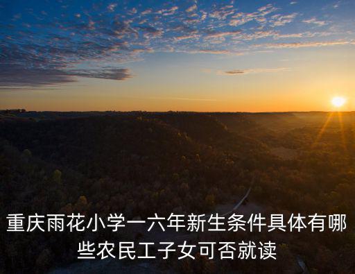 重慶雨花小學一六年新生條件具體有哪些農民工子女可否就讀