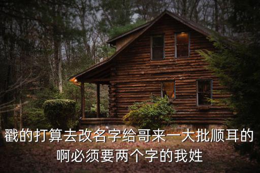 戳的打算去改名字給哥來一大批順耳的啊必須要兩個字的我姓