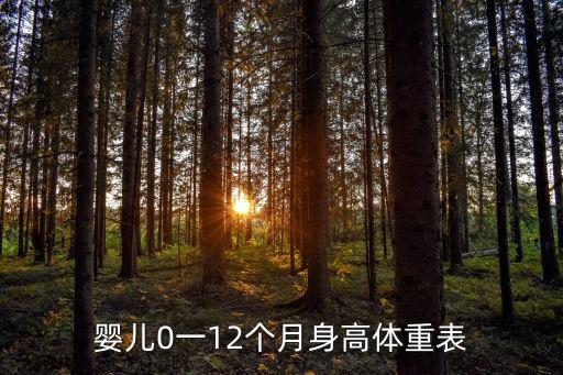 嬰兒0一12個月身高體重表