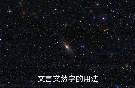  文言文然字的用法