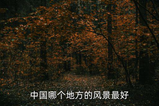 中國哪個地方的風景最好